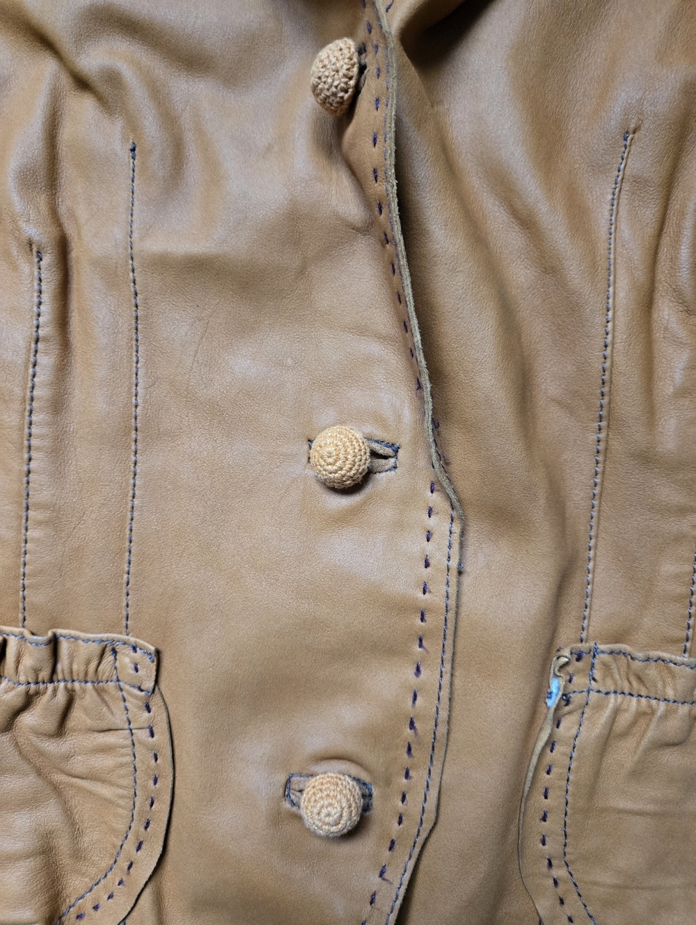 Danier Tan "Buttery Soft" Leather Western-style Jacket Size S - Picture 6 of 11